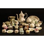 Ceramics - a Royal Albert Lavender Rose pattern coffee pot; similar trinket pots; Crown