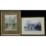 Pictures and Prints - Gate of Honour, Caius College, Cambridge, watercolour, 27.5cm x 21cm; St Johns