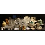 Ceramics and Glass - Edwardian and later cut glass including stemware, bowls, etc; Royal Crown Derby