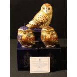 A Royal Crown Derby paperweight, Athena, Florence Nightingale's Little Owl, limited edition, 316/