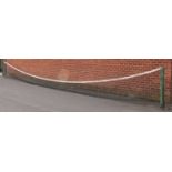 Sport - a vintage cast iron supported doubles tennis net, one post marked NE PLUS ULTRA, the