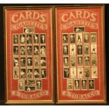 A set of fifty cigarette cards, Ogdens Pugilists in Action, mounted in two frames