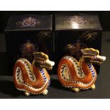 A Royal Crown Derby paperweight, Old Imari Dragon, gold stopper, boxed; another (2)