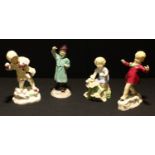 A Royal Worcester figure, January, modelled by F. C. Doughty; others, February, May and December (4)