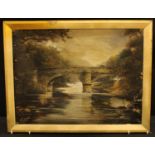 William Highfield (19th century) Yorkshire Bridge signed, oil on canvas, 44.5cm x 59.5cm