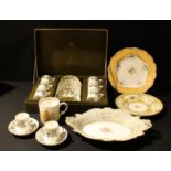 A Royal Worcester Lavinia pattern coffee service, for six, boxed; a similar coffee cup and two