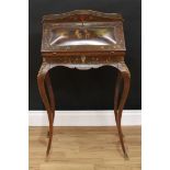 A Louis XV style gilt metal mounted Vernis Martin inspired bureau de dame, of small and neat