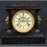 A 19th century style mantel clock, manufactured by The Ansonia Clock Company, New York, 28cm high,