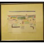 After Paul Klee, Seaside Town in the South of France, colour print, 42cm x 49cm, framed