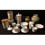 A Denby Glyn Ware ovoid vase; a Dauphine pattern part coffee set and kitchen storage jars; other