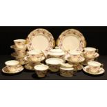 A Royal Crown Derby Princess pattern part tea service comprising cake plates, side plates, teapot,