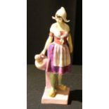 A rare Royal Doulton figure, Gretchen HN1562, green marks to base, 20.5cm high, c.1930