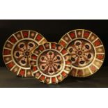 A Royal Crown Derby 1128 pattern shaped circular plate, 22cm, second quality; others, a pair of