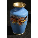 A Japanese Meiji cloisonné phoenix vase, 12cm high