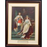 An early 20th century chromolithograph, Their Most Gracious Majesties King George V & Queen Mary,