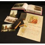 Religion - album of postcards, vicars and religious subjects, approx. 100; three pocket bibles/