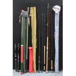 Outdoor Pursuits - Fishing Rods , Daiwa GF55; Custom Rods C M 2 fibre glass; Bob Church & Co Pitford