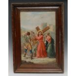 Continental School (19th century) Christ Carrying the Cross oil on canvas, 37cm x 24cm