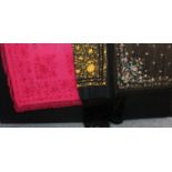 Vintage Clothing - Chinese embroidered silk shawl; two others similar (3)