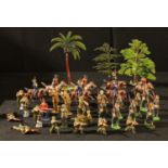 Toys - a collection of mostly unmarked painted lead soldiers and accessories, various poses and