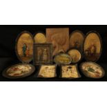 A Bretby Zuyder Zee wall plaque; others, Carved Bamboo pattern, Dickensian pattern, Burn's