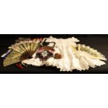 Ladies Accessories - fans, beaded purse, seals, pomander, christening gown, etc