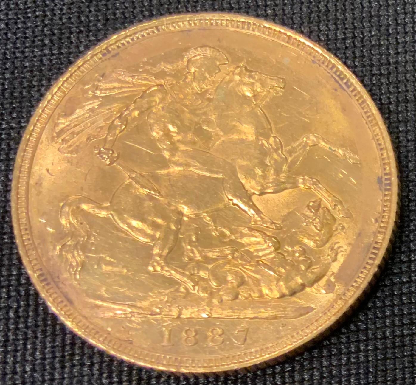 A Victorian Jubilee Head full gold gold sovereign, 1887 - Bild 2 aus 2