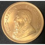 A South African Krugerrand 1oz Coin, 1975, 34 grams