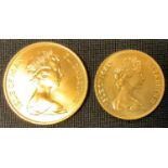 A Queen Elizabeth II, Isle of Man full & half sovereign, both dated 1973;