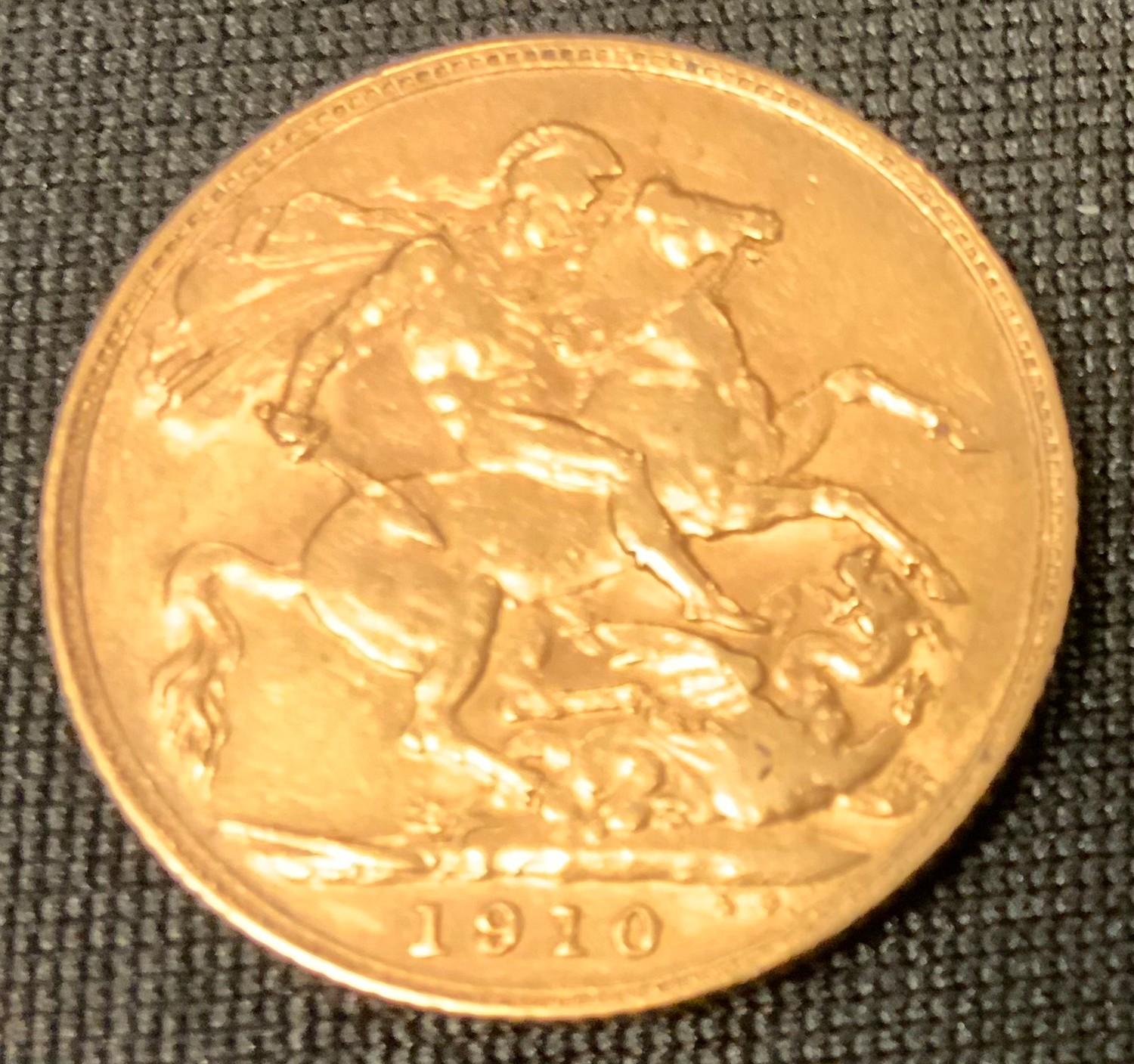 An Edward VII full gold gold sovereign, 1910 - Bild 2 aus 2