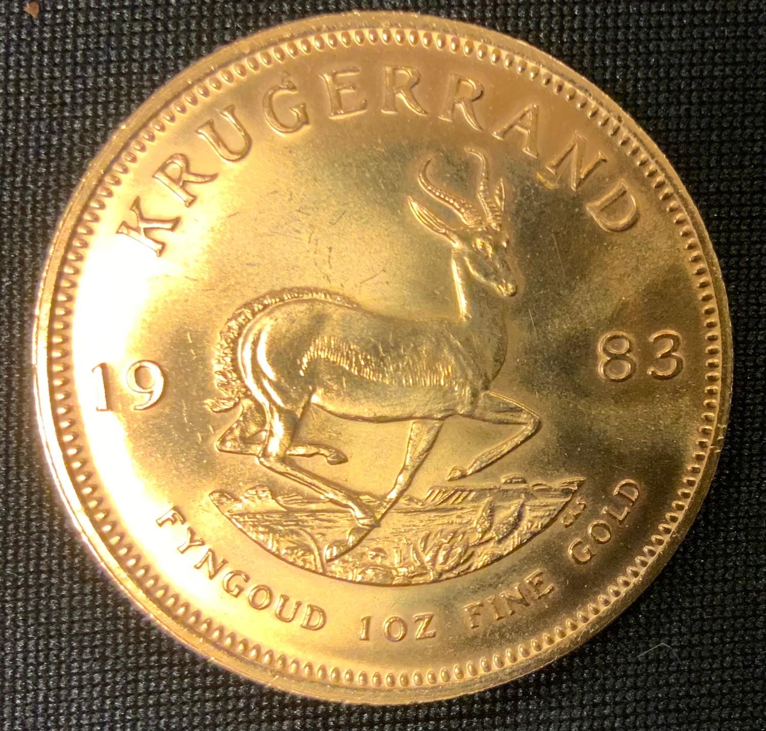 A South African Krugerrand 1oz Coin, 1983, 34 grams - Bild 2 aus 2