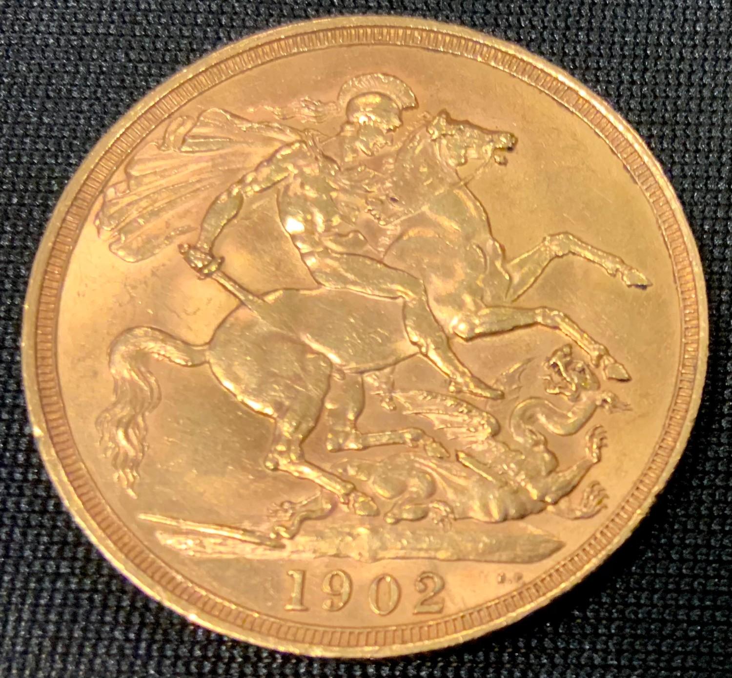 An Edward VII Double Sovereign, 16.2g - Bild 2 aus 2