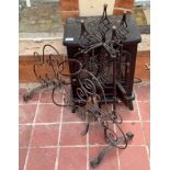 An electric heater; fire irons; etc This lot must be collected from S44 5SU on Friday 23/4/21