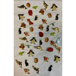 Pin badges - a collection of assorted novelty pin badges inc penguins, Cats, Dolphins, Hedgehogs