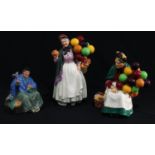 A Royal Doulton figure, Biddy Pennyfarthing, HN1843, 23cm, printed mark in green; others, Tuppence A