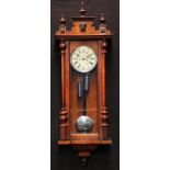 A 19th century Vienna regulator wall clock, twin weights, c.1890