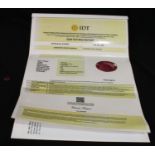 Loose Gemstones - a certified natural ruby, pink red, 4.52cts, IDT Gem Testing Report