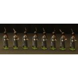 Toys - W Britain (Britains) eight Grenadier Guards in grey winter overcoats, from set No.312,