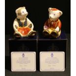 A Royal Crown Derby paperweight, Shona Scottish Teddy, gold backstamp special edition 2002, 8.5cm,