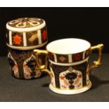 A Royal Crown Derby Imari 1128 pattern cylindrical caddy and cover, 10.5cm, printed mark in red;