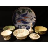 Ceramics - including Japanese charger, 41cm diam, decorated with fish; Royal Doulton Isaac Walton