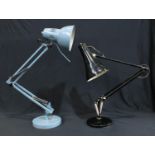 A 1960's/70's black anglepoise type desk lamp; another similar (2)