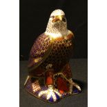 A Royal Crown Derby paperweight, Eagle, gold stopper, 17cm, printed mark in red
