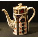 A Royal Crown Derby Imari 1128 pattern large coffee pot, 24cm, printed mark in red, first quality
