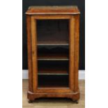 A Victorian walnut music room cabinet, chamfered rectangular top with shallow three-quarter