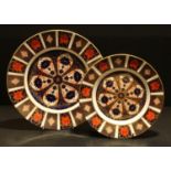 A Royal Crown Derby Imari 1128 pattern dinner plate, 27cm, first quality; an 1128 side plate,