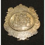 Masonic/Friendly Society History - an early Victorian silver presentation badge, inscribed to