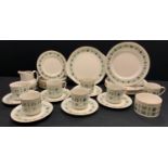 A Royal Doulton Tapestry pattern six setting tea and dinner service inc dinner and side plates, cups