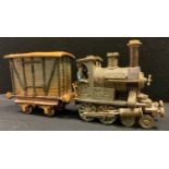 A Charles Forester ceramics studio pottery Locomotive tank engine and goods wagon, 4-4-0 SR