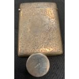 An Edwardian silver card case, Birmingham 1903; a contemporary silver pill box, Robert Glover,